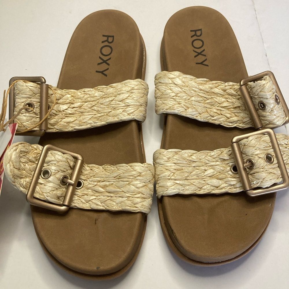 Roxy Tan and Cream Sandals Size 5